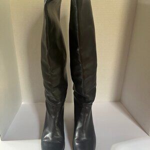 Stuart Weitzman Black Heeled Leather Slide-On Boots US 7.5